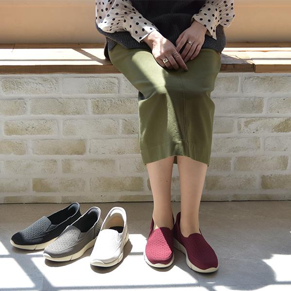 レイン スニーカー ニットスニーカー スリッポン レディース 軽い 3E幅 幅広 甲高 甲深 外反母趾 内反小趾 撥水 オールウェザースニーカー バスルーム No.454180 | COULEUR VARIE | 12