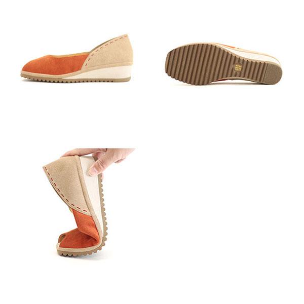 オープントゥパンプス バイカラー コンビカラー 幅広 甲高  軽量 3E 3e ステッチ 軽い 外反母趾 痛くなりにくい 女性 ブランド 歩きやすい※返品・交換不可 | COULEUR VARIE | 09