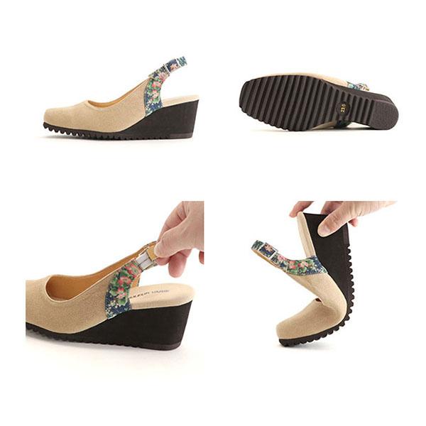 洗える靴 パンプス バックストラップ ウェッジヒール 痛くない 3e 外反母趾 甲高 ゆったり 履きやすい クロールバリエ No.474232 セール ※交換返品不可 | COULEUR VARIE | 10