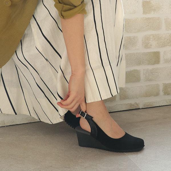COULEUR VARIE 【洗える靴】パンプス バックストラップ ウェッジ COULEUR VARIE 【洗える靴】パンプス バックストラップ ウェッジ