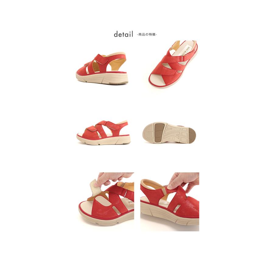 サンダル 軽量 クロスベルト 3E ゆったり 歩きやすい 楽 幅広 甲高 外反母趾 内反小趾 小さいサイズ 大きいサイズ 21.5cm 25cm 素足 ローヒール 痛くない 旅行 | COULEUR VARIE | 15