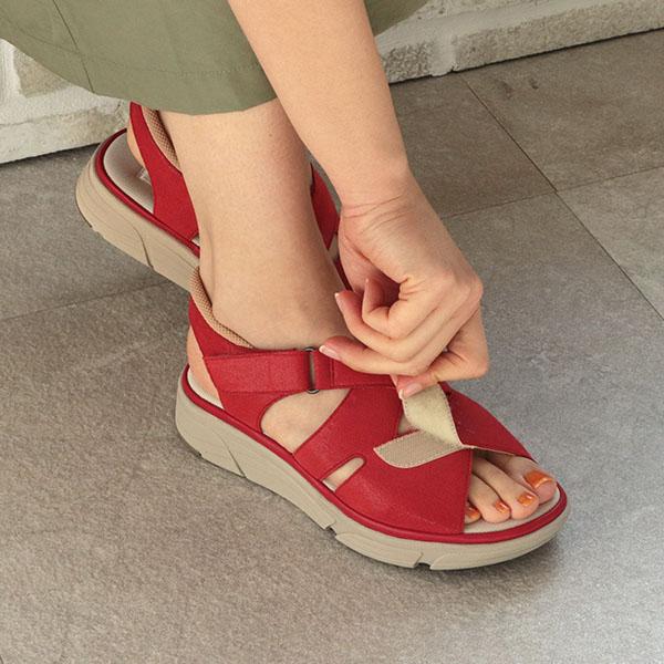 サンダル 軽量 クロスベルト 3E ゆったり 歩きやすい 楽 幅広 甲高 外反母趾 内反小趾 21.5cm 25cm 素足 ローヒール 痛くない 旅行 クロールバリエ No.474233 | COULEUR VARIE | 17