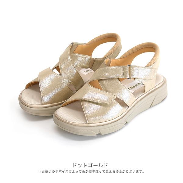 サンダル 軽量 クロスベルト 3E ゆったり 歩きやすい 楽 幅広 甲高 外反母趾 内反小趾 21.5cm 25cm 素足 ローヒール 痛くない 旅行 クロールバリエ No.474233 | COULEUR VARIE | 06