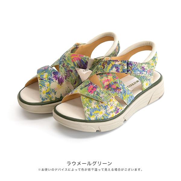 サンダル 軽量 クロスベルト 3E ゆったり 歩きやすい 楽 幅広 甲高 外反母趾 内反小趾 小さいサイズ 大きいサイズ 21.5cm 25cm 素足 ローヒール 痛くない 旅行 | COULEUR VARIE | 07