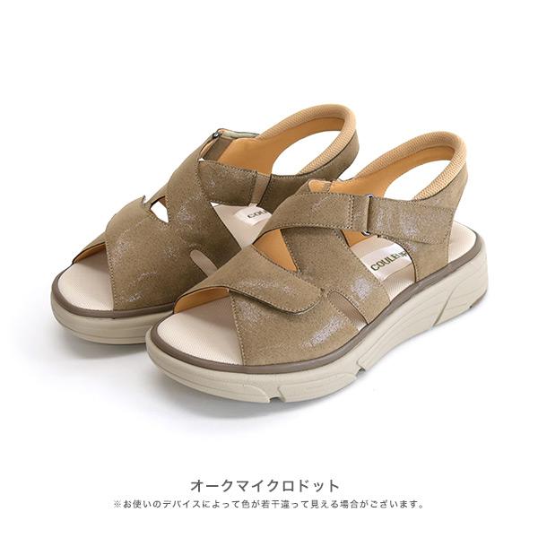 サンダル 軽量 クロスベルト 3E ゆったり 歩きやすい 楽 幅広 甲高 外反母趾 内反小趾 小さいサイズ 大きいサイズ 21.5cm 25cm 素足 ローヒール 痛くない 旅行 | COULEUR VARIE | 08