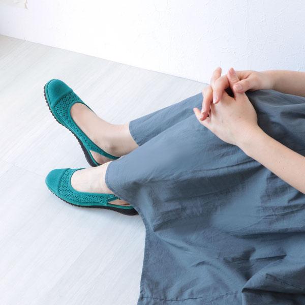 バックストラップ パンプス レディース 痛くない カットワーク 軽量 ローヒール 3e幅 幅広 甲高 外反母趾  クロールバリエ No.474239※返品・交換不可 | COULEUR VARIE | 04