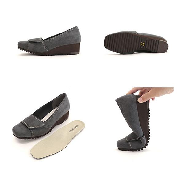 パンプス 甲ベルト ウェッジヒール 軽量 3E 幅広 甲高 外反母趾 疲れない クロールバリエ No.474280 SALE セール ※交換返品不可 | COULEUR VARIE | 10