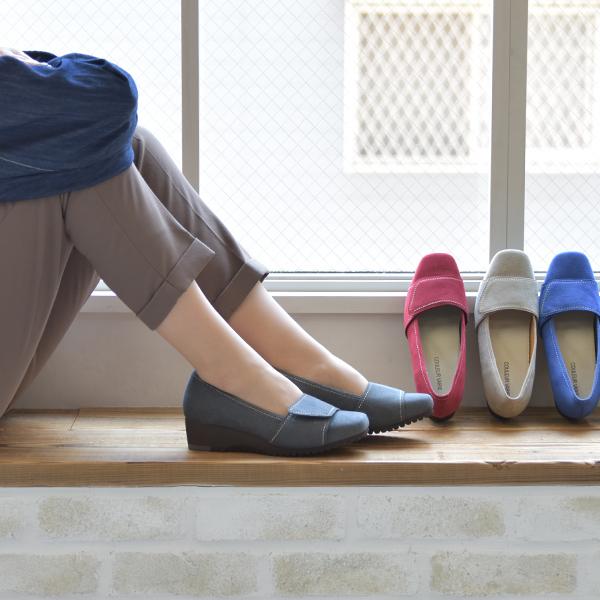 パンプス 甲ベルト ウェッジヒール 軽量 3E 幅広 甲高 外反母趾 疲れない クロールバリエ No.474280 SALE セール ※交換返品不可 | COULEUR VARIE | 05