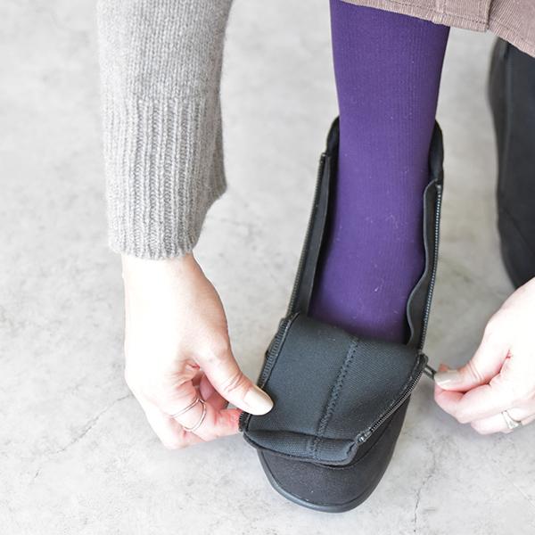 ショートブーツ Wファスナー 軽量 幅広 甲高 外反母趾 洗える 3e幅 ゆったり 歩きやすい 履きやすい レディース シンプル カジュアル クロールバリエ No.474284 | COULEUR VARIE | 02