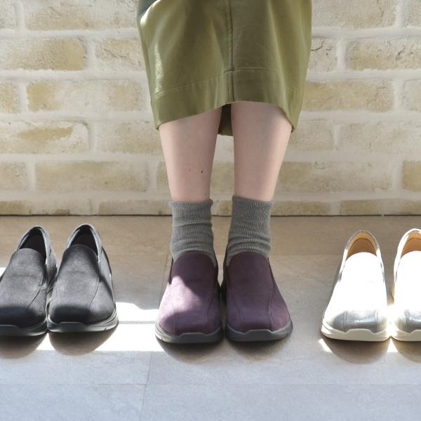 スリッポン スニーカー 厚底 軽い 幅広 甲高 外反母趾 3E ゆったり 洗える 楽 レディース 女性 シンプル  カジュアル クロールバリエ No.474285※返品・交換不可 | COULEUR VARIE | 01