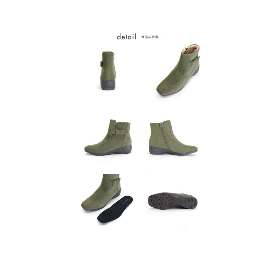 ショートブーツ ベルト 軽量 3E 3e 幅広 甲高 外反母趾 洗える レディース 靴 シューズ シンプル 旅行 カジュアル 疲れにくい 楽 クロールバリエ No.474287A | COULEUR VARIE | 12