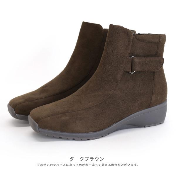 ショートブーツ ベルト 軽量 3E 3e 幅広 甲高 外反母趾 洗える レディース 靴 シューズ シンプル 旅行 カジュアル 疲れにくい 楽 クロールバリエ No.474287A | COULEUR VARIE | 14