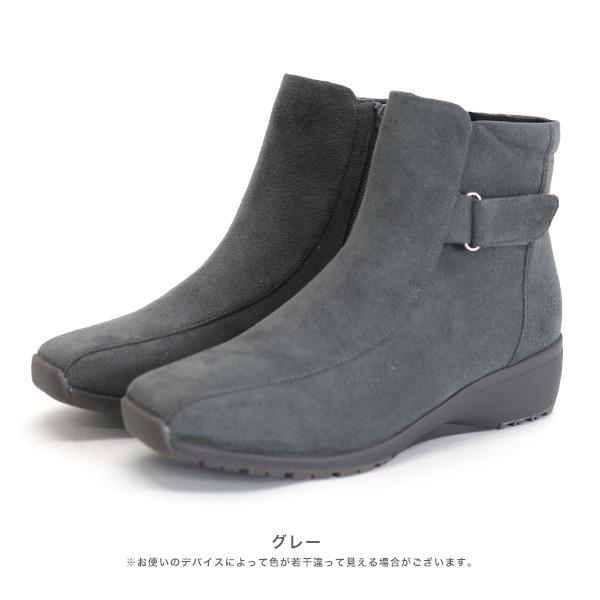 ショートブーツ ベルト 軽量 3E 3e 幅広 甲高 外反母趾 洗える レディース 靴 シューズ シンプル 旅行 カジュアル 疲れにくい 楽 クロールバリエ No.474287A | COULEUR VARIE | 15