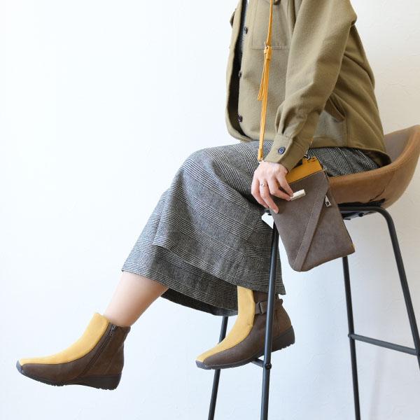 ショートブーツ ベルト 軽量 3E 3e 幅広 甲高 外反母趾 洗える レディース 靴 シューズ シンプル 旅行 カジュアル 疲れにくい 楽 クロールバリエ No.474287A | COULEUR VARIE | 05