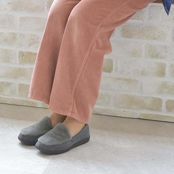 モカシン ファー レディース  旅行 靴 痛くない 洗える ぺたんこ フラットシューズ シンプル 柔らかい クロールバリエ No.474288 セール ※交換返品不可 | COULEUR VARIE | 01