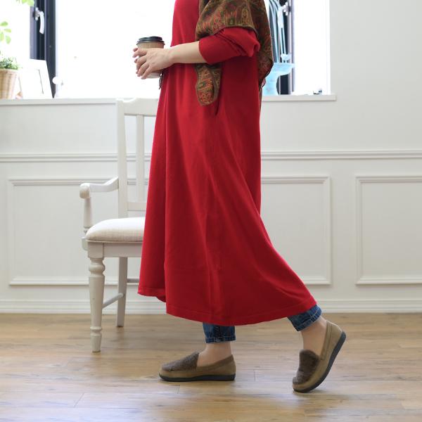 モカシン ファー レディース  旅行 靴 痛くない 洗える ぺたんこ フラットシューズ シンプル 柔らかい クロールバリエ No.474288 セール ※交換返品不可 | COULEUR VARIE | 03