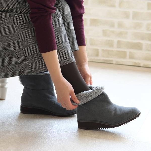 ショートブーツ レディース 軽量  幅広 甲高 3E 外反母趾 内反小趾 2WAY 内ボア 軽い 歩きやすい クロールバリエ No.474289 セール ※交換返品不可 | COULEUR VARIE | 03