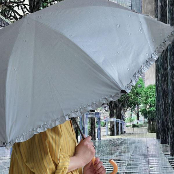 日傘 雨傘 晴雨兼用  レディース 遮蔽率99% 撥水 傘 長傘 60cm パラソル 紫外線カット UVカット フリル 梅雨 レイン 日焼け ジャンプ傘 自動※返品交換不可※ | COULEUR VARIE | 02