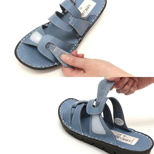 ベルトサンダル レディース ぺたんこ 3e幅 3E 幅広 甲高 外反母趾 内反小趾 女性用 大きいサイズ カジュアル バスクラフト No.478830 セール ※交換返品不可 | COULEUR VARIE | 06