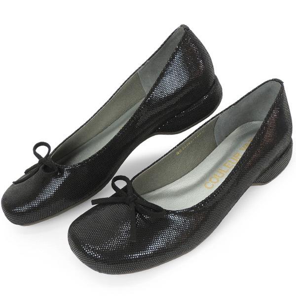 529251 クロールバリエ 靴底 オブリークトゥ バレエシューズ パンプス つま先楽 日本製 国産 シューズ フラット リボン 小さいサイズ