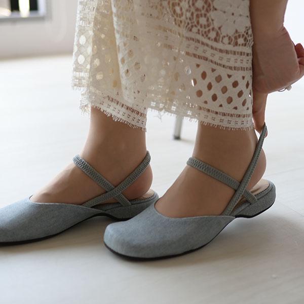 サンダル レディース ストラップ つま先 甲高 幅広 3E 外反母趾 ぺたんこ ダブルストラップ デニム ピースdeミライ リサイクル素材 クロールバリエ No.537201 | COULEUR VARIE | 04