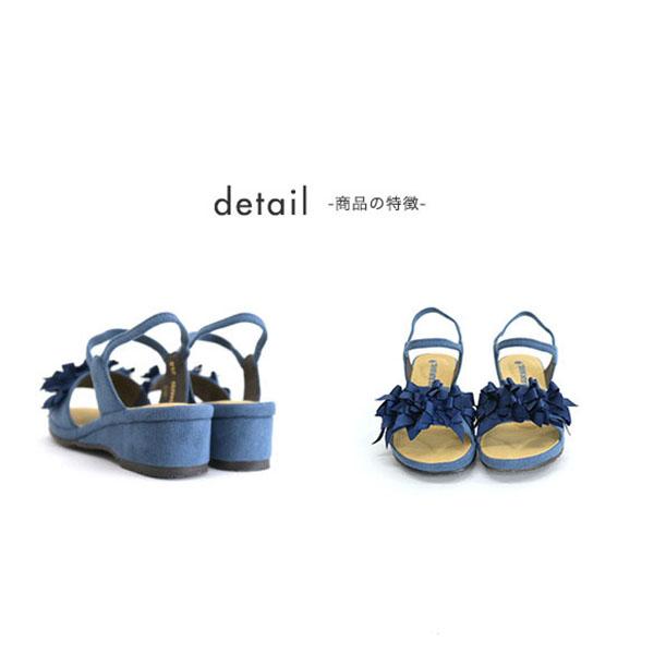 サンダル レディース  リボン 痛くない 3e幅 幅広 甲高 甲深 外反母趾 ウェッジヒール きれいめ カジュアル 夏 No.544233 クロールバリエ セール ※交換返品不可 | COULEUR VARIE | 08