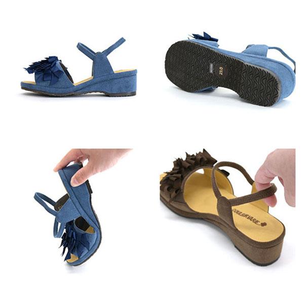 サンダル レディース  リボン 痛くない 3e幅 幅広 甲高 甲深 外反母趾 ウェッジヒール きれいめ カジュアル 夏 No.544233 クロールバリエ セール ※交換返品不可 | COULEUR VARIE | 09