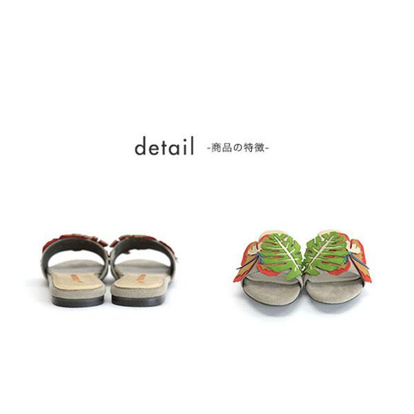 サンダル ミュール レディース ハイビスカス 靴 外反母趾 幅広 甲高 3e ぺたんこ カジュアル リゾート クロールバリエ No.544235 セール ※交換返品不可 | COULEUR VARIE | 10