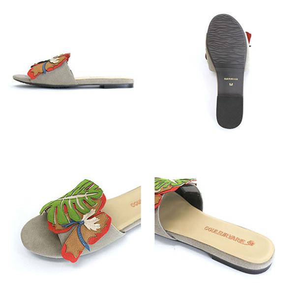 サンダル ミュール レディース ハイビスカス 靴 外反母趾 幅広 甲高 3e ぺたんこ カジュアル リゾート クロールバリエ No.544235 セール ※交換返品不可 | COULEUR VARIE | 11