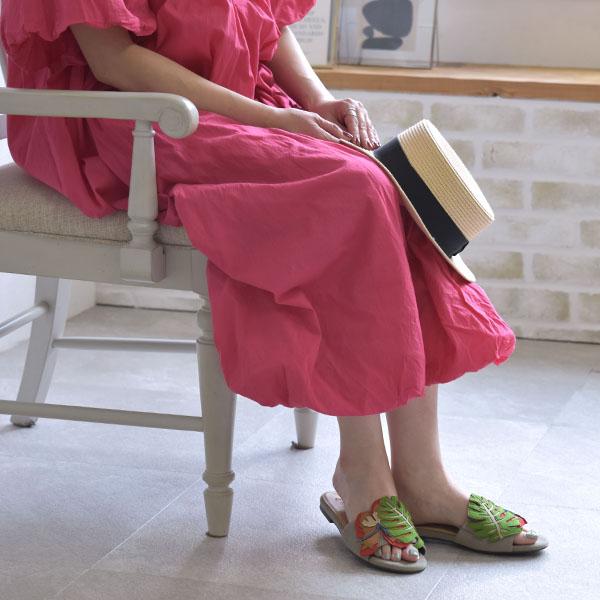 サンダル ミュール レディース ハイビスカス 靴 外反母趾 幅広 甲高 3e ぺたんこ カジュアル リゾート クロールバリエ No.544235 セール ※交換返品不可 | COULEUR VARIE | 08