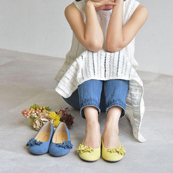 フラット パンプス レディース 花 フラワー ラウンドトゥ ぺたんこ 女性 ローヒール 痛くない シンプル 華やか クロールバリエ No.551231 セール ※交換返品不可 | COULEUR VARIE | 04