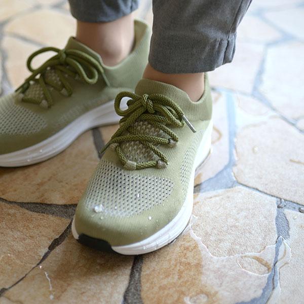 レイン スニーカー ニットスニーカー スリッポン レースアップ レディース 柔らかい 軽い 3E幅 幅広 甲高 外反母趾 撥水 オールウェザー 晴雨兼用 No.554101 | COULEUR VARIE | 06