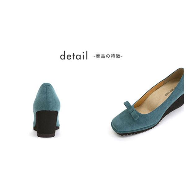 パンプス リボン 走れる 痛くない 3E ゆったり 幅広 甲高 甲深 外反母趾 内反小趾 超軽量 クッション 歩きやすい 疲れにくい 楽 クロールバリエ No.574235 | COULEUR VARIE | 12