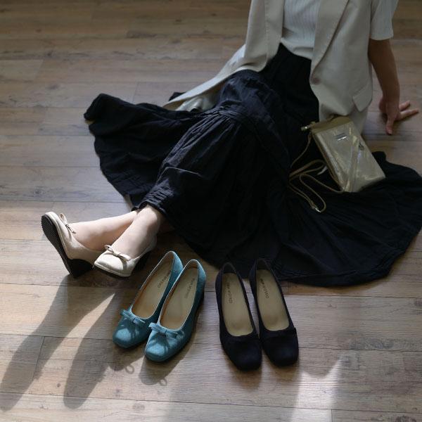 パンプス リボン 走れる 痛くない 3E ゆったり 幅広 甲高 甲深 外反母趾 内反小趾 超軽量 クッション 歩きやすい 疲れにくい 楽 クロールバリエ No.574235 | COULEUR VARIE | 02