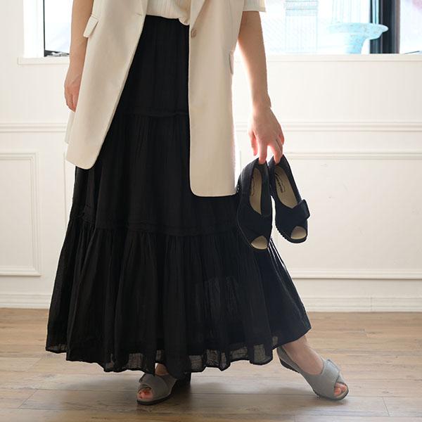 オープントゥパンプス ウェッジヒール クロスデザイン 幅広 甲高 レディース 幅調節 軽量 3E 軽い 外反母趾 クロールバリエ No.574236 セール ※交換返品不可 | COULEUR VARIE | 01