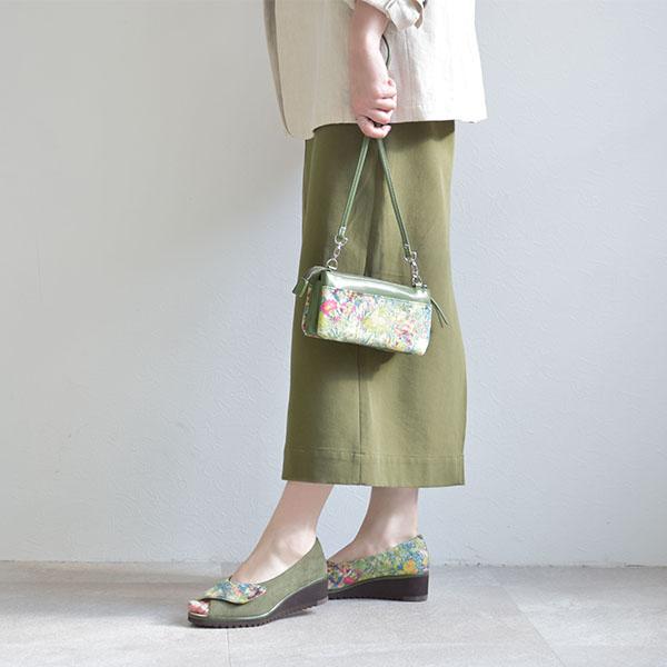 オープントゥパンプス ウェッジヒール クロスデザイン 幅広 甲高 レディース 幅調節 軽量 3E 軽い 外反母趾 クロールバリエ No.574236 セール ※交換返品不可 | COULEUR VARIE | 03