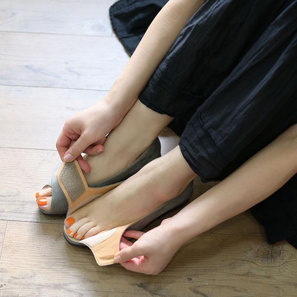 オープントゥパンプス ウェッジヒール クロスデザイン 幅広 甲高 レディース 幅調節 軽量 3E 軽い 外反母趾 クロールバリエ No.574236 セール ※交換返品不可 | COULEUR VARIE | 06