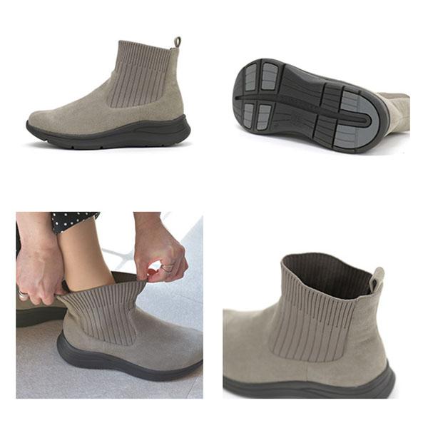 ショートブーツ ニット サイドゴア レディース 軽量 防臭 3E 3e ゆったり 幅広 甲高 外反母趾 楽 疲れない 洗える シンプル 旅行 クロールバリエ No.574283 | COULEUR VARIE | 11