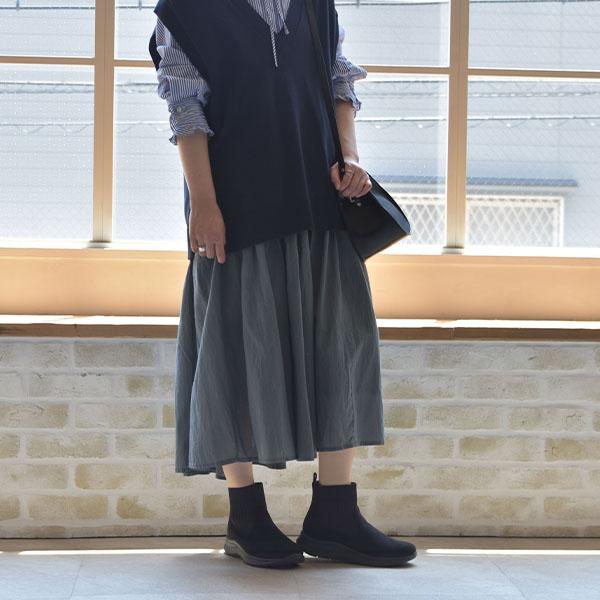 ショートブーツ ニット サイドゴア レディース 軽量 防臭 3E 3e ゆったり 幅広 甲高 外反母趾 楽 疲れない 洗える シンプル 旅行 クロールバリエ No.574283 | COULEUR VARIE | 05