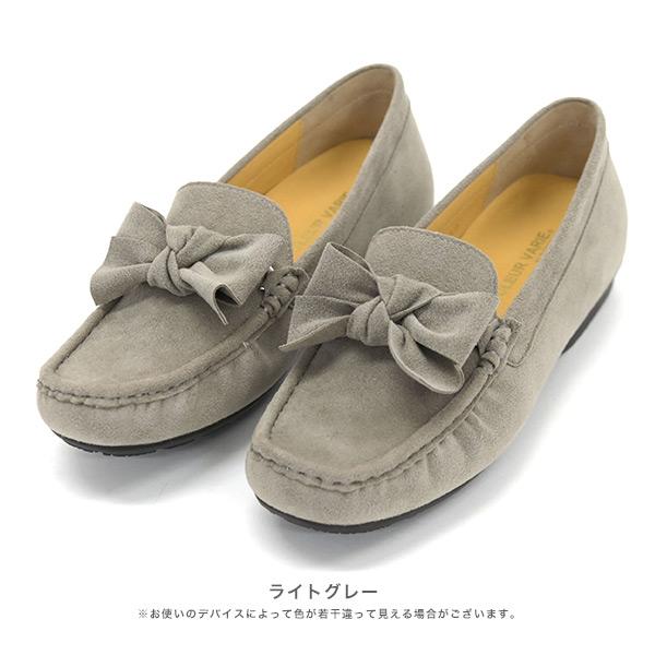 モカシン レディース リボン 幅広 甲高 甲深 外反母趾 内反小趾 3E幅 ローヒール 内ボア ファー あったか ふかふか 楽 着せ替え 2way クロールバリエ No.578280 | COULEUR VARIE | 15