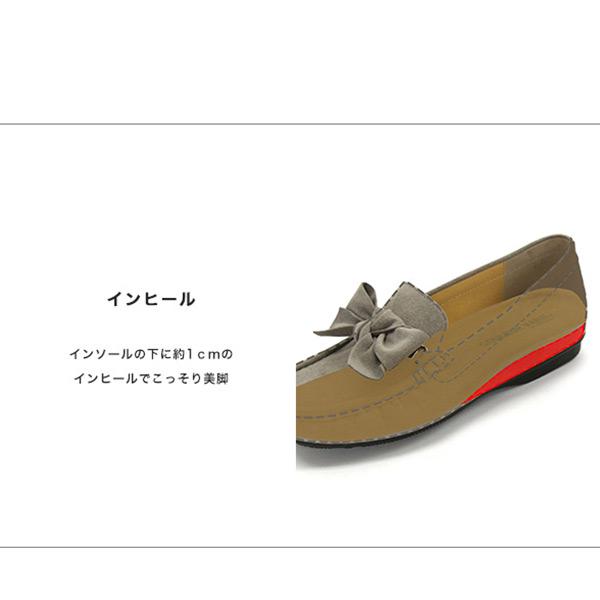 モカシン レディース リボン 幅広 甲高 甲深 外反母趾 内反小趾 3E幅 ローヒール 内ボア ファー あったか ふかふか 楽 着せ替え 2way クロールバリエ No.578280 | COULEUR VARIE | 08