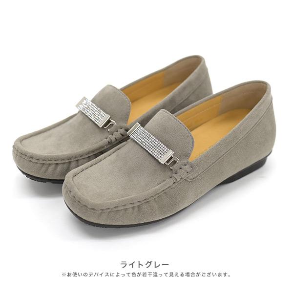 モカシン レディース ビジュー キラキラ 幅広 甲高 甲深 外反母趾 内反小趾 ワイズ 3e 3E 靴 ローヒール 着せ替え 2way 秋 冬 黒 クロールバリエ No.578280a | COULEUR VARIE | 14