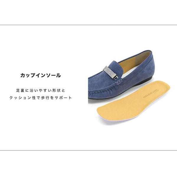 モカシン レディース ビジュー キラキラ 幅広 甲高 甲深 外反母趾 内反小趾 ワイズ 3e 3E 靴 ローヒール 着せ替え 2way 秋 冬 黒 クロールバリエ No.578280a | COULEUR VARIE | 07