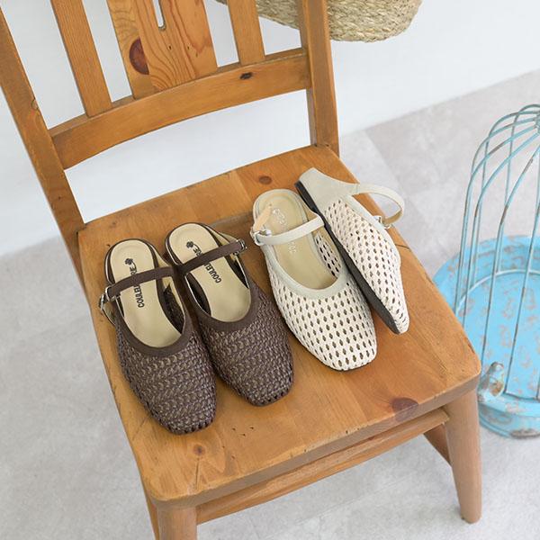ミュール サンダル メッシュ レディース 柔らか クッション フラット マニッシュ ナチュラル 優しい 女性用 買い物 散歩 国内 旅行 靴 クロールバリエ No.644230 | COULEUR VARIE | 01