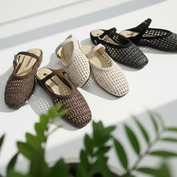 ミュール サンダル メッシュ レディース 柔らか クッション フラット マニッシュ ナチュラル 優しい 女性用 買い物 散歩 国内 旅行 靴 クロールバリエ No.644230 | COULEUR VARIE | 02