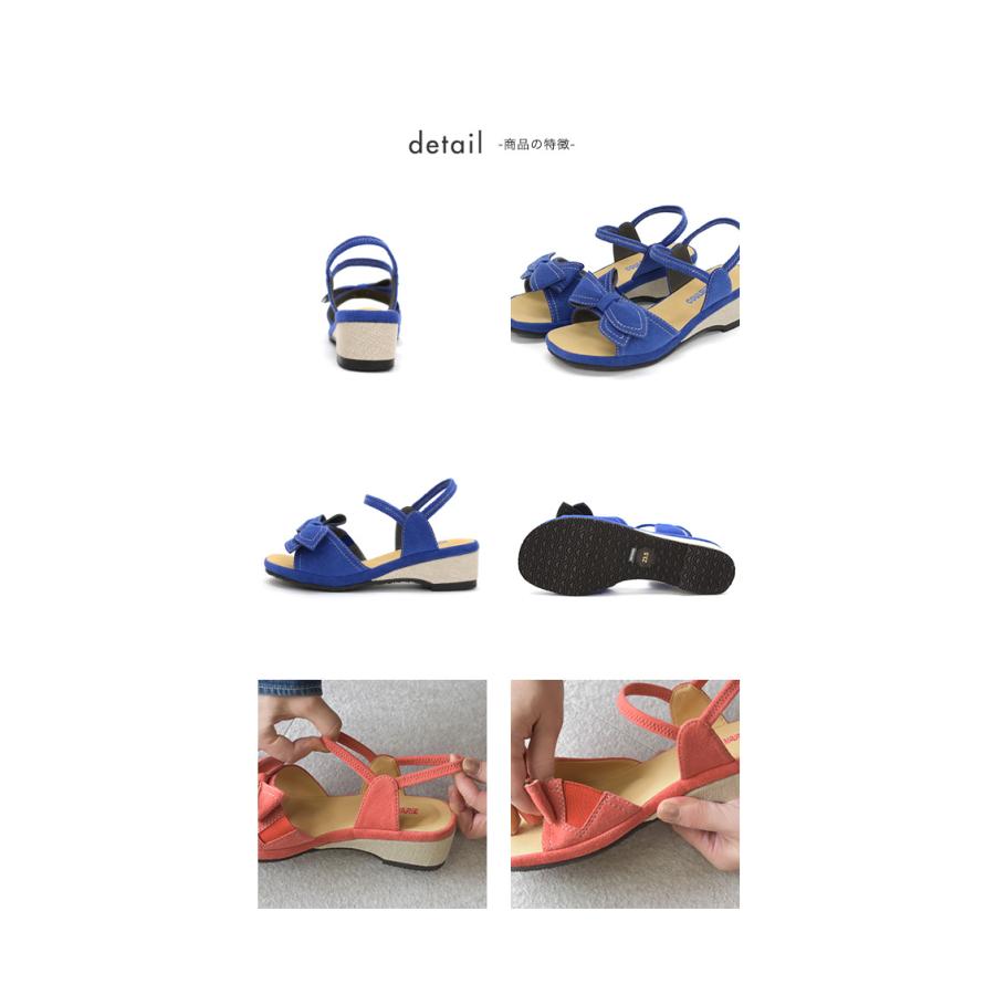 サンダル レディース 痛くない ストラップ ウェッジソール ウェッジヒール リボン 幅広 甲高 甲深 外反母趾 大人かわいい 春 夏 旅 クロールバリエ No.644231 |  | 11