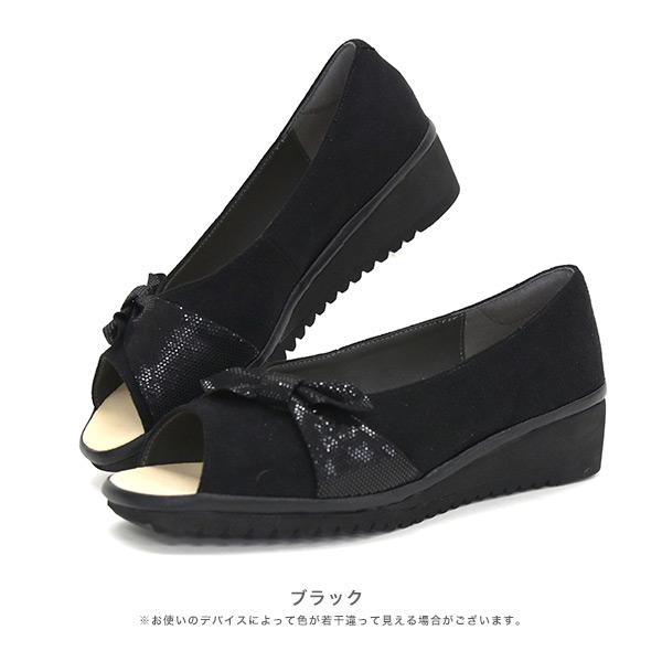 オープントゥ パンプス サンダル リボン 幅広 甲高 外反母趾 内反小趾 レディース 3E 軽い 痛くなりにくい 履きやすい 歩きやすい クロールバリエ No.6774230 | COULEUR VARIE | 14