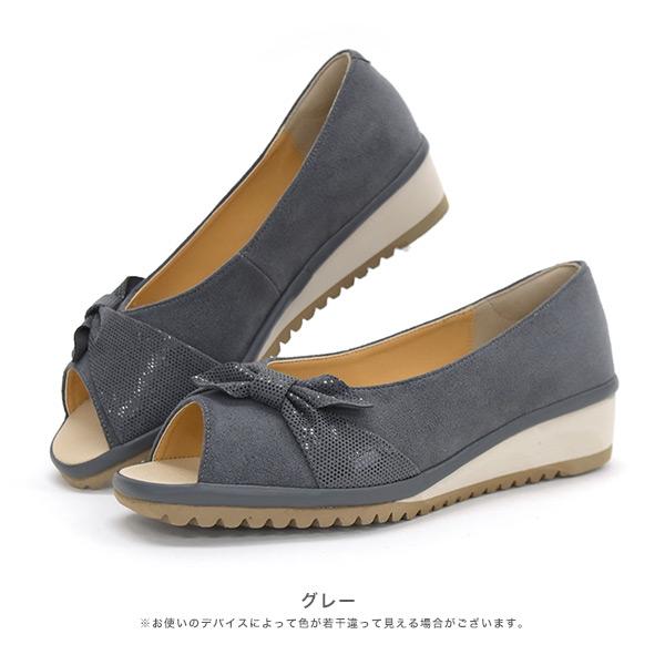 オープントゥ パンプス サンダル リボン 幅広 甲高 外反母趾 内反小趾 レディース 3E 軽い 痛くなりにくい 履きやすい 歩きやすい クロールバリエ No.6774230 | COULEUR VARIE | 16