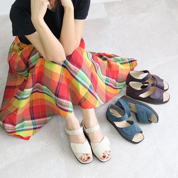 サンダル レディース 軽量 クロスベルト 3E 歩きやすい 幅広 甲高 外反母趾 内反小趾 幅調節 ローヒール 痛くない 疲れない 洗える クロールバリエ No.674231 | COULEUR VARIE | 06