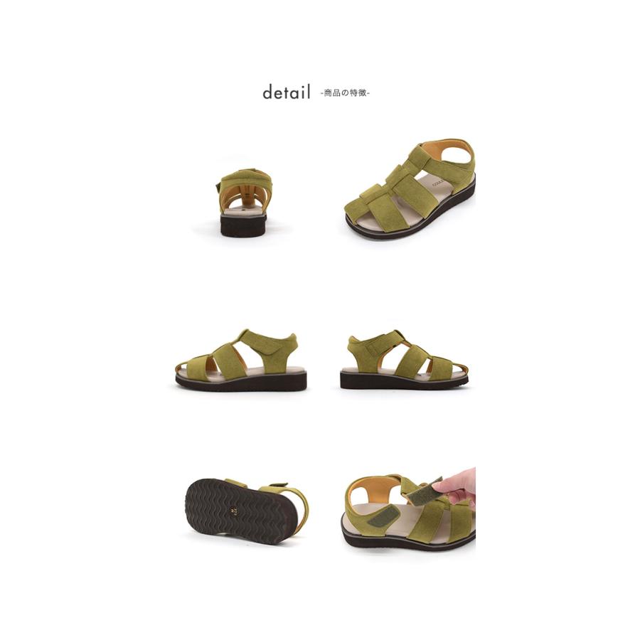 サンダル レディース 軽量 グルカサンダル バックベルト ストラップ 3E 幅広 甲高 外反母趾 内反小趾 幅調節 痛くない 旅行 疲れない クロールバリエ No.674232 | COULEUR VARIE | 12